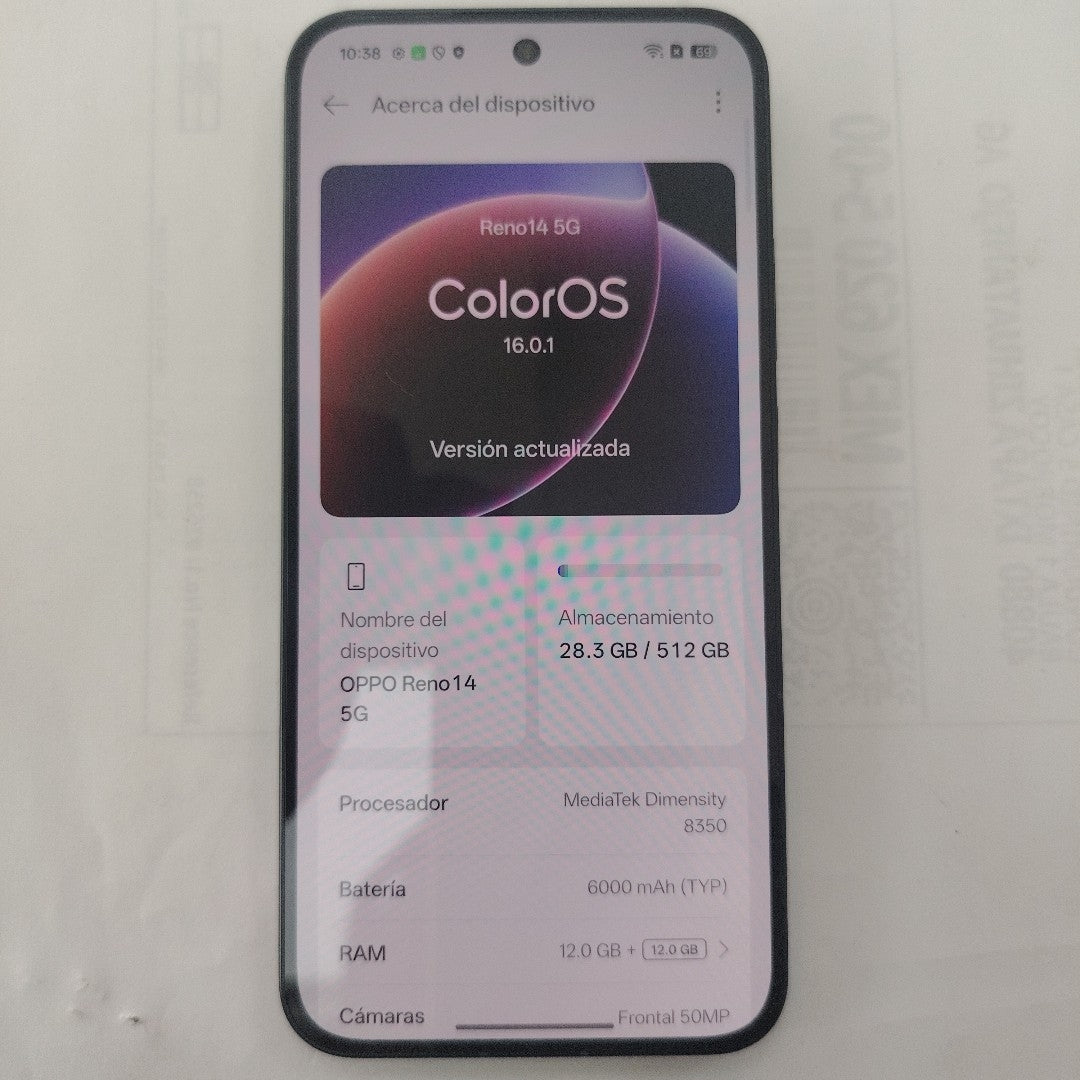 CELULAR OPPO RENO14 5G CPH2737 (2025) 512 GB 12 GB RAM (SEMINUEVO)