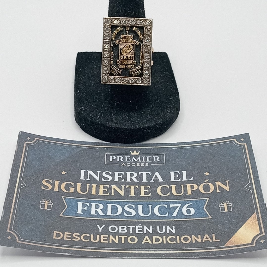ANILLO DE GRADUACIÓN ORO 14 K 13.9 GRMS (SEMINUEVO)