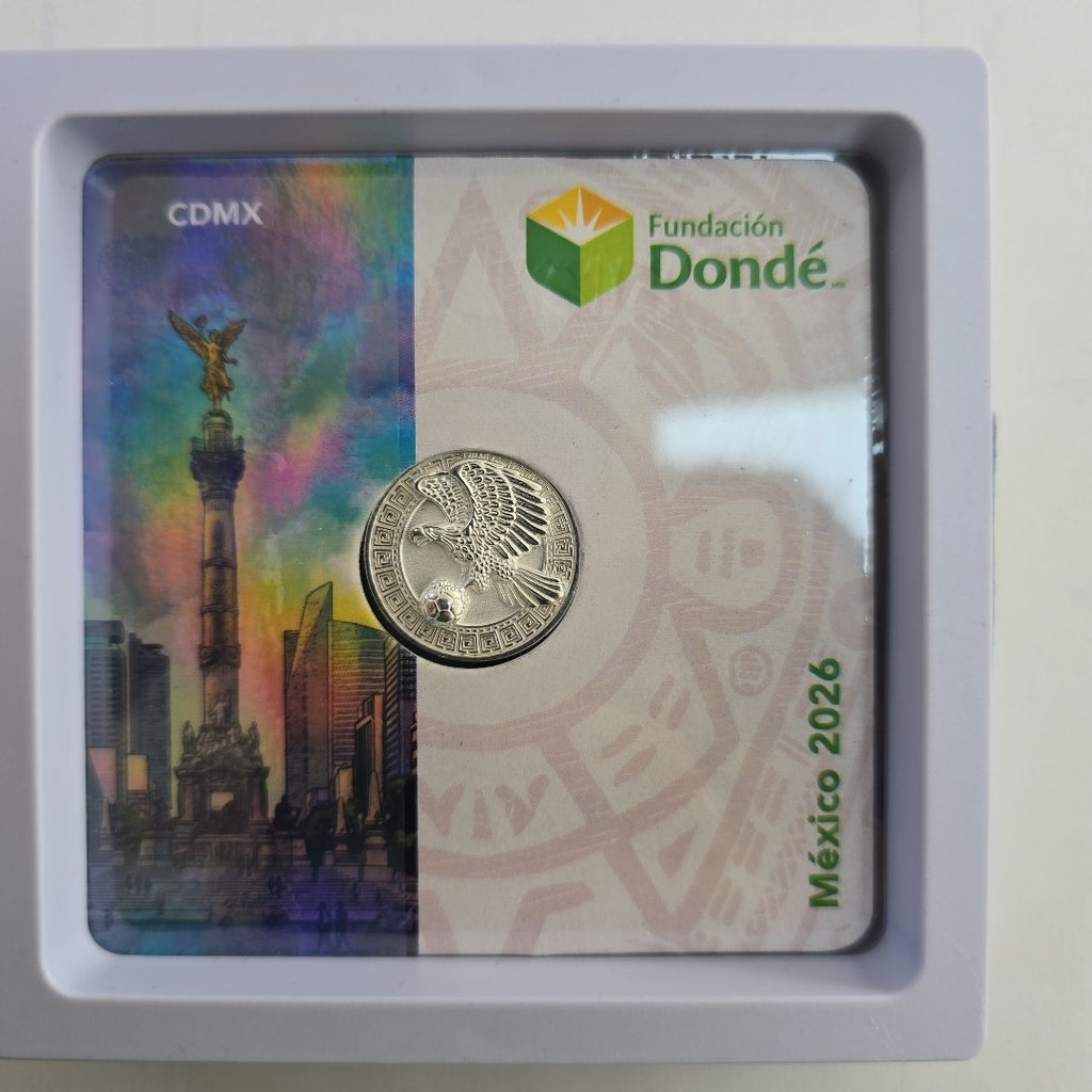MEDALLA CONMEMORATIVA FRD FÚTBOL MOTIVO ÁGUILA PLATA .925 8.9 GR (NUEVO)