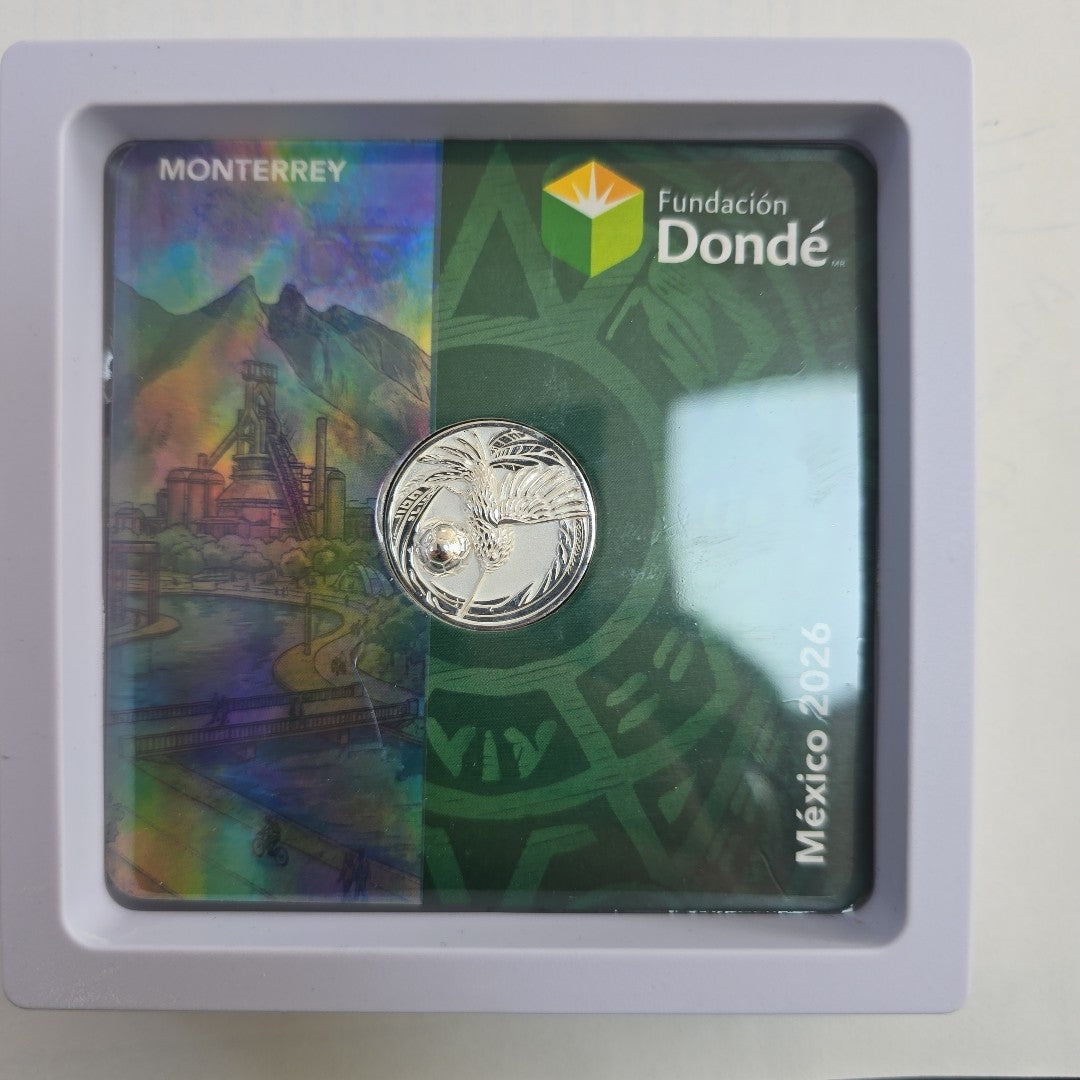 MEDALLA CONMEMORATIVA FRD FÚTBOL MOTIVO COLIBRI PLATA .925 8 GR (NUEVO)