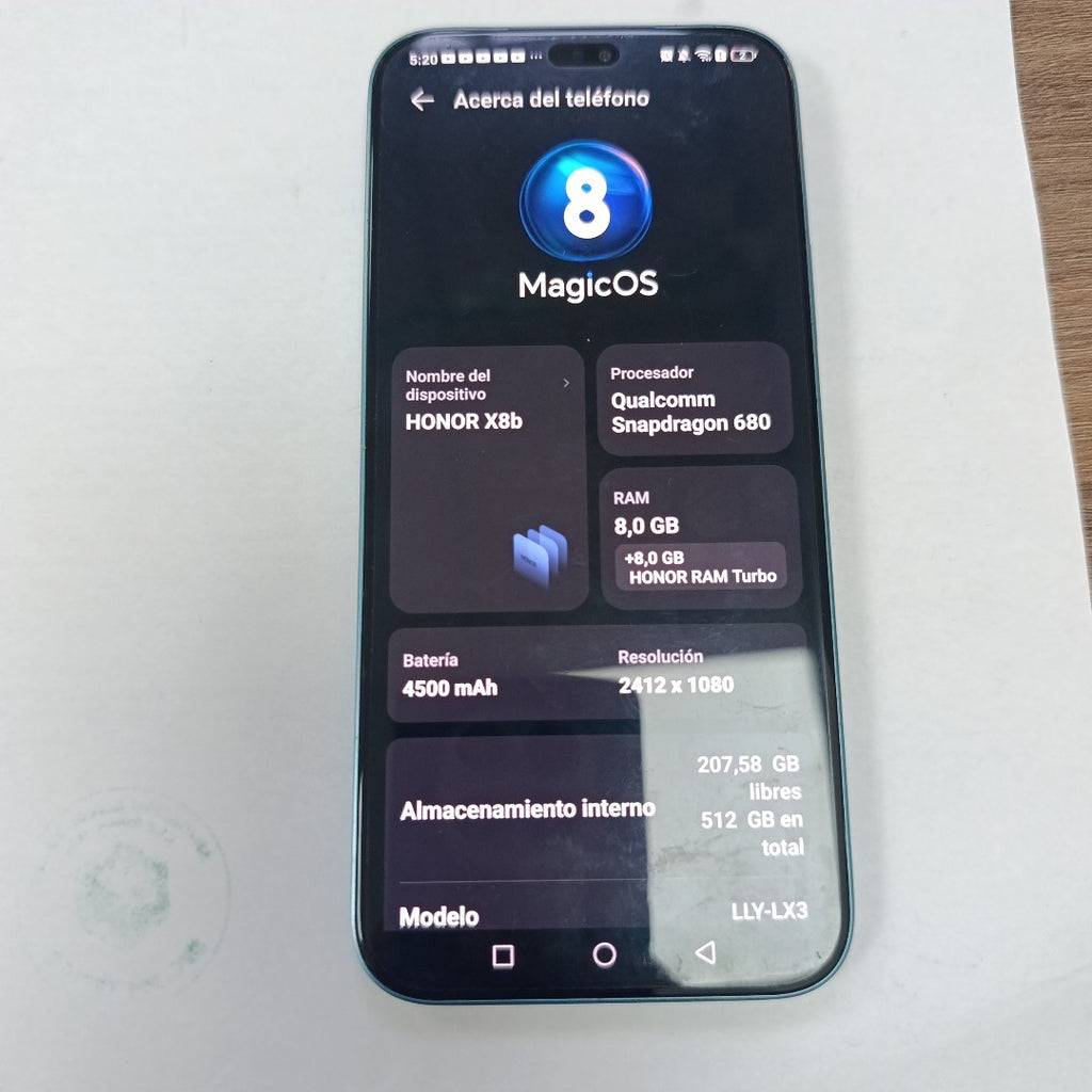 CELULAR HONOR X8B LLY-LX3 (2023) 512 GB 8 GB RAM (SEMINUEVO)