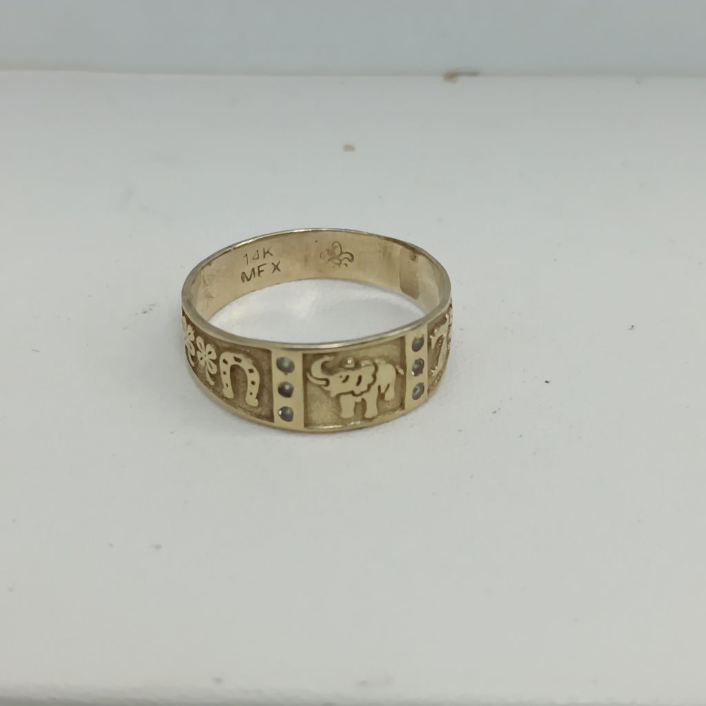 ARGOLLA DE LA SUERTE ORO 14 K 2.2 GRMS (SEMINUEVO)