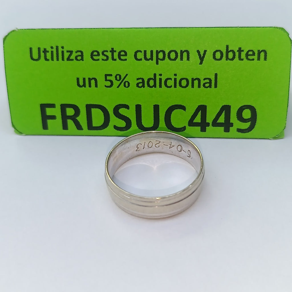 ARGOLLA ORO, ORO BLANCO 14 K 3.8 GRMS (SEMINUEVO)
