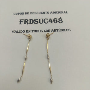 ARETES PAR ORO COMBINADO 14 K 2,20 GRMS (SEMINUEVO)
