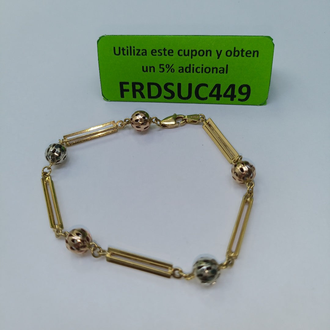 PULSERA ORO COMBINADO 14 K 6.4 GRMS (SEMINUEVO)