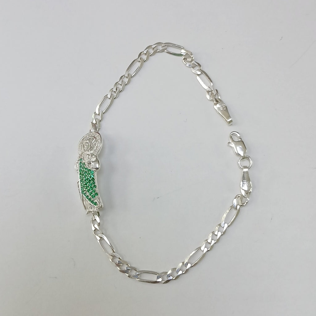 PULSERA TEJIDO SAN JUDAS PLATA .925 21 CM 5.4 GR (NUEVO)