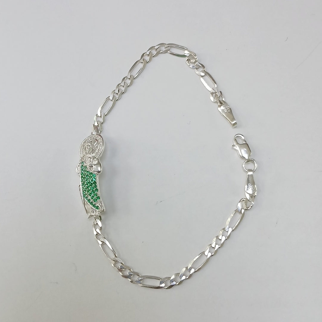 PULSERA TEJIDO SAN JUDAS PLATA .925 21 CM 5.4 GR (NUEVO)