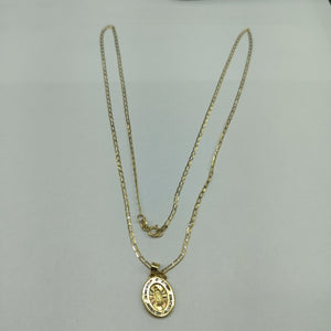 CADENA, MEDALLA RELIGIOSA ORO 14 K 2.1 GRMS (SEMINUEVO)