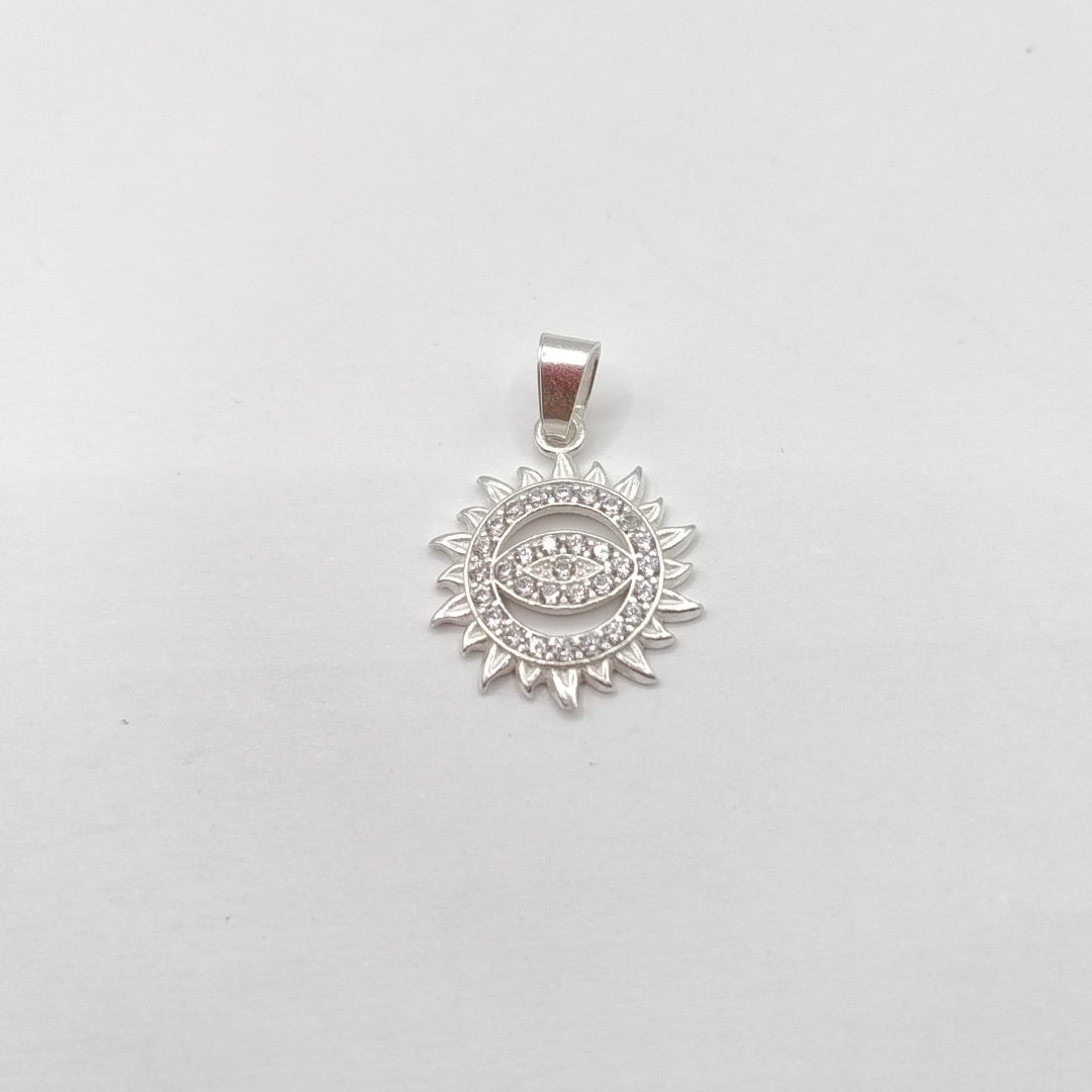 DIJE OJO MAGICO CON CIRCONIAS PLATA .925 1.9 GR (NUEVO)