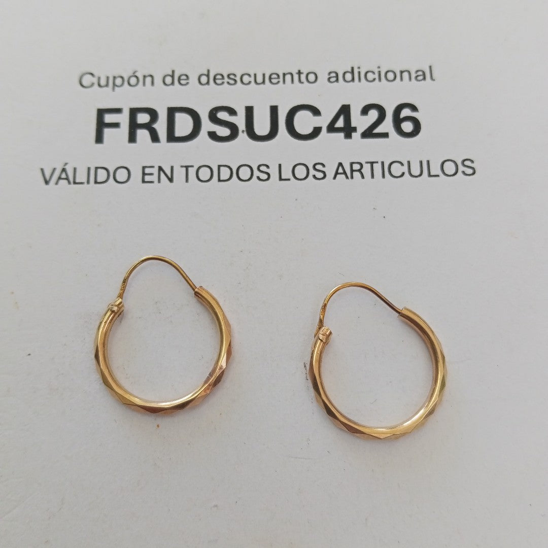 ARETES PAR ORO 14 K 1.4 GRMS (SEMINUEVO)