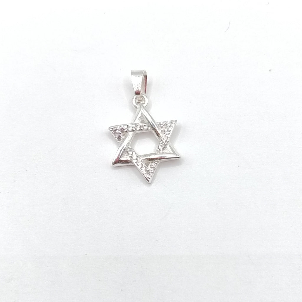DIJE ESTRELLA DE DAVID C/CIRCONIAS PLATA .925 2.6 GR (NUEVO)
