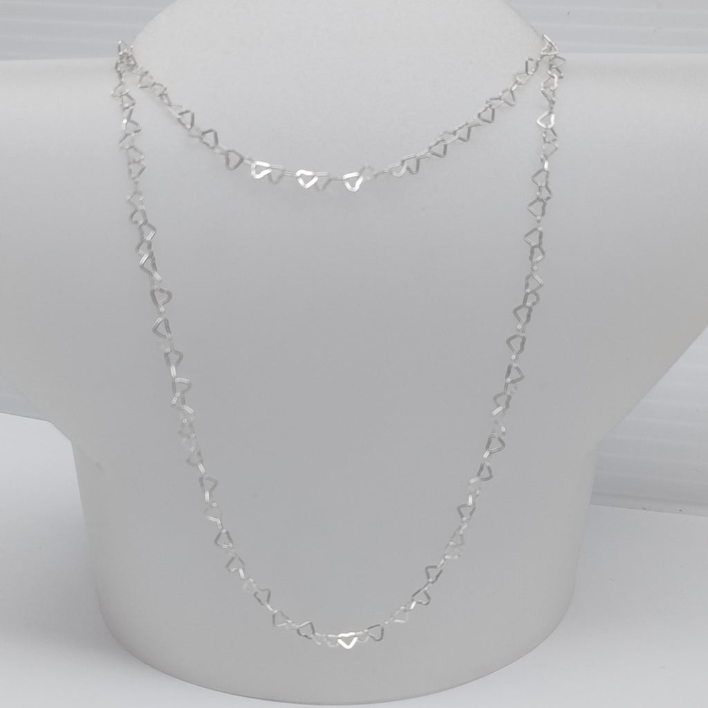 CADENA CORAZONES PLATA .925 55 CM 2.72 GR (NUEVO)