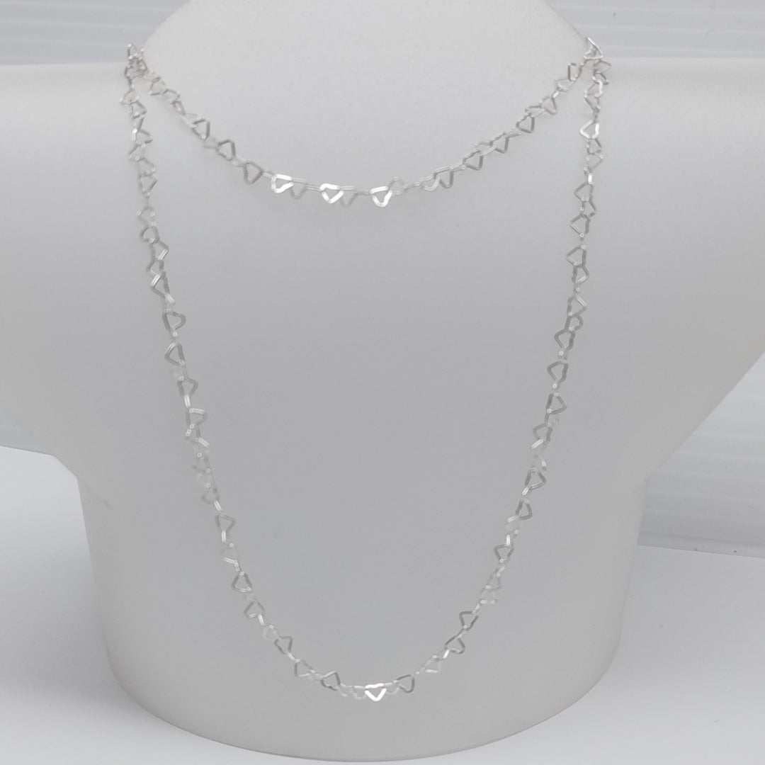 CADENA CORAZONES PLATA .925 55 CM 2.72 GR (NUEVO)