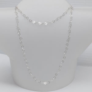 CADENA CORAZONES PLATA .925 55 CM 2.72 GR (NUEVO)