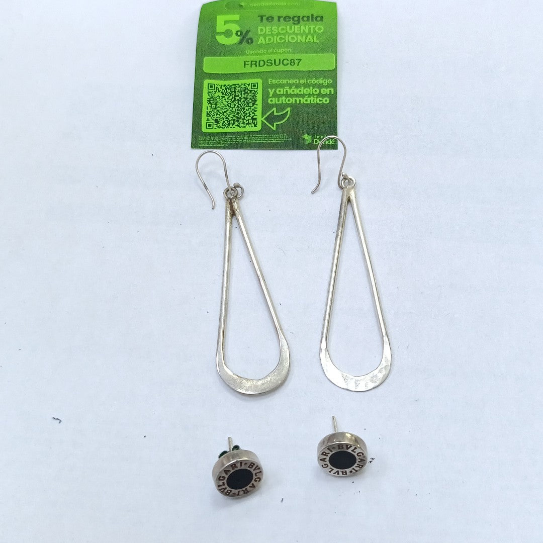 ARETES PAR PLATA 13,00 GRMS (SEMINUEVO)