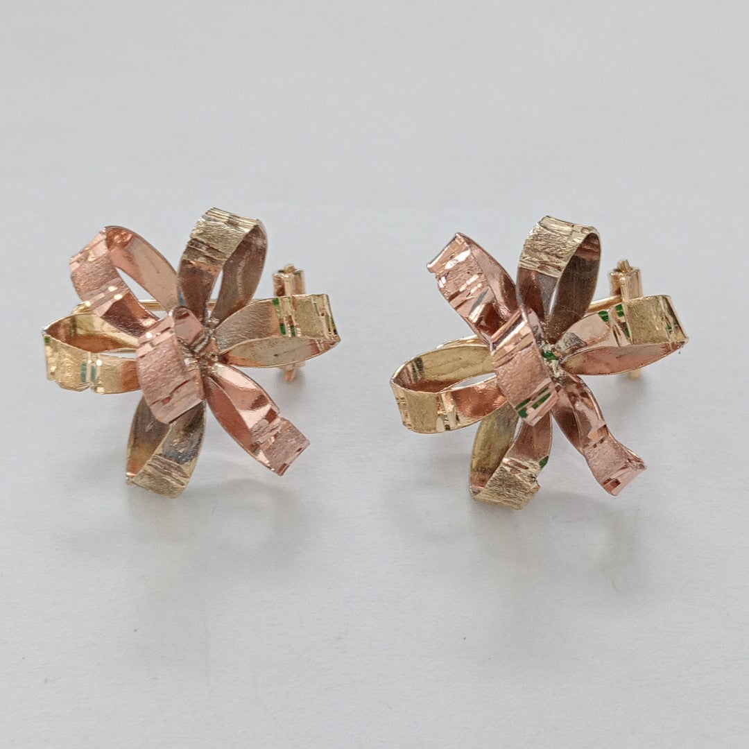 ARETES PAR ORO COMBINADO 10 K 3,80 GRMS (SEMINUEVO)