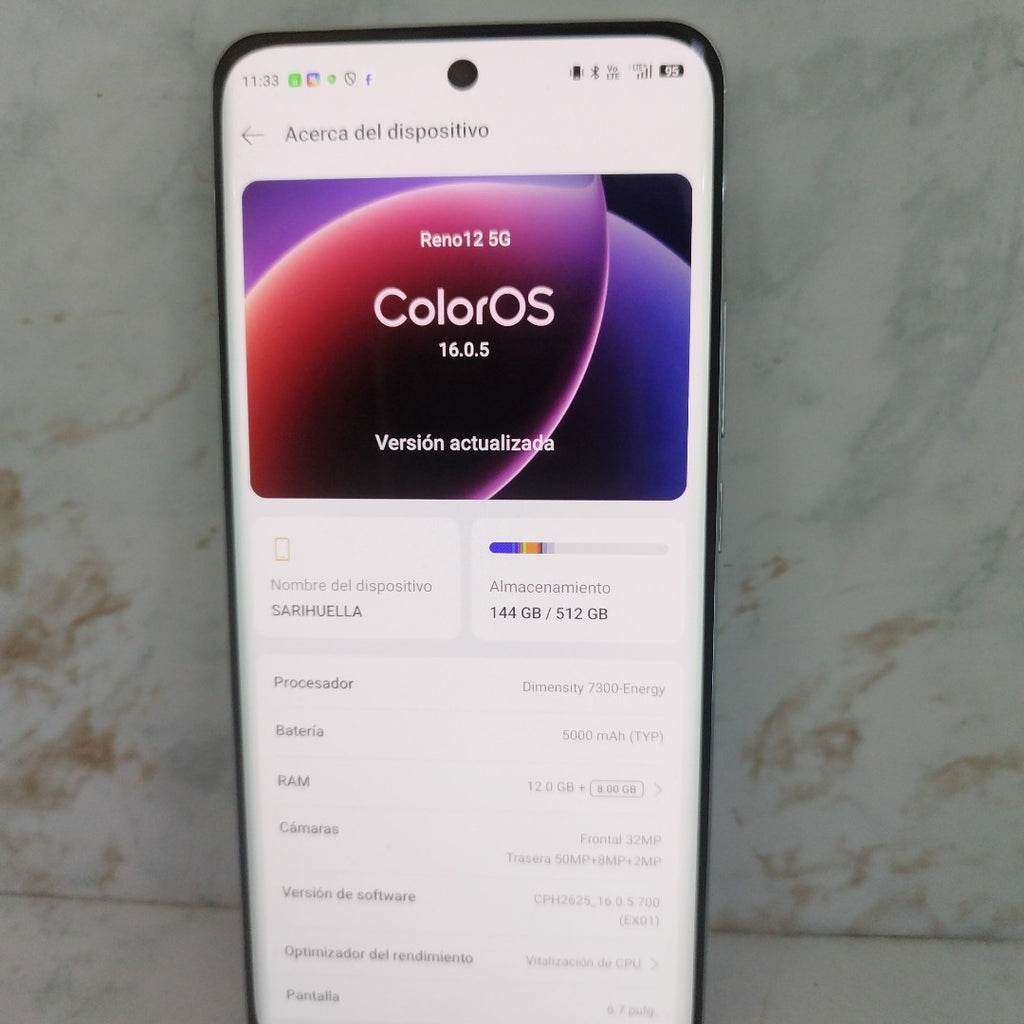 CELULAR OPPO RENO12 5G CPH2625 (2024) 512 GB 12 GB RAM (SEMINUEVO)
