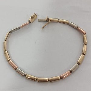PULSERA ORO COMBINADO 14 K 6,40 GRMS (SEMINUEVO)