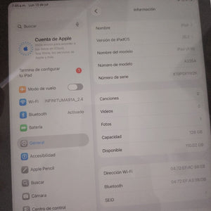 TABLETA APPLE IPAD A16 A3354 (2025) 128 GB 6 GB RAM (SEMINUEVO)