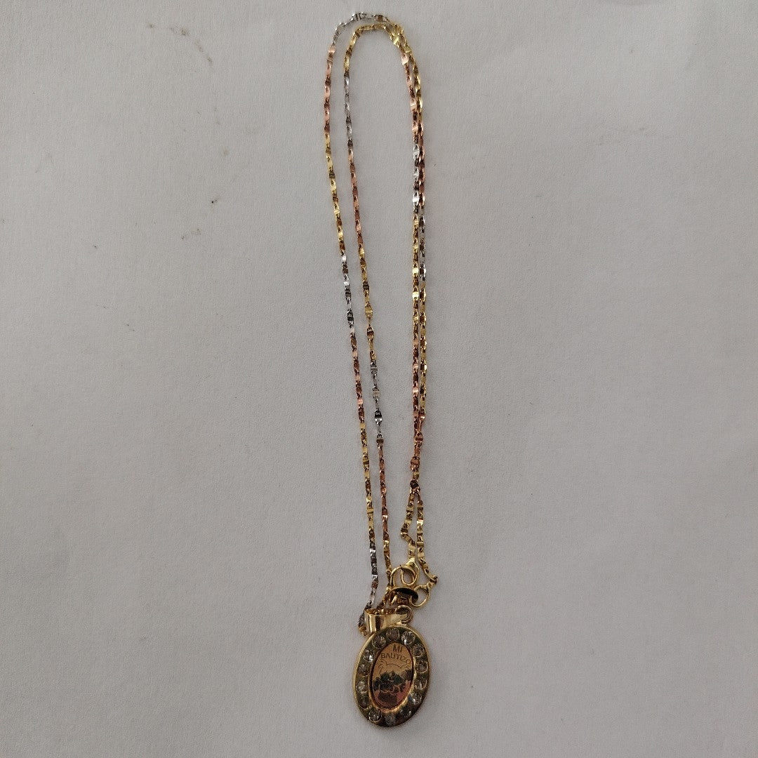 CADENA, MEDALLA RELIGIOSA ORO 10 K 1.5 GRMS (SEMINUEVO)