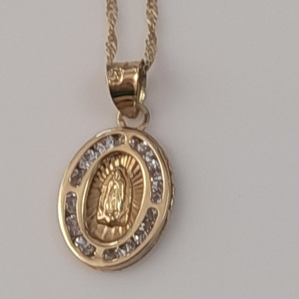 CADENA, MEDALLA RELIGIOSA ORO 10 K 1.1 GRMS (SEMINUEVO)