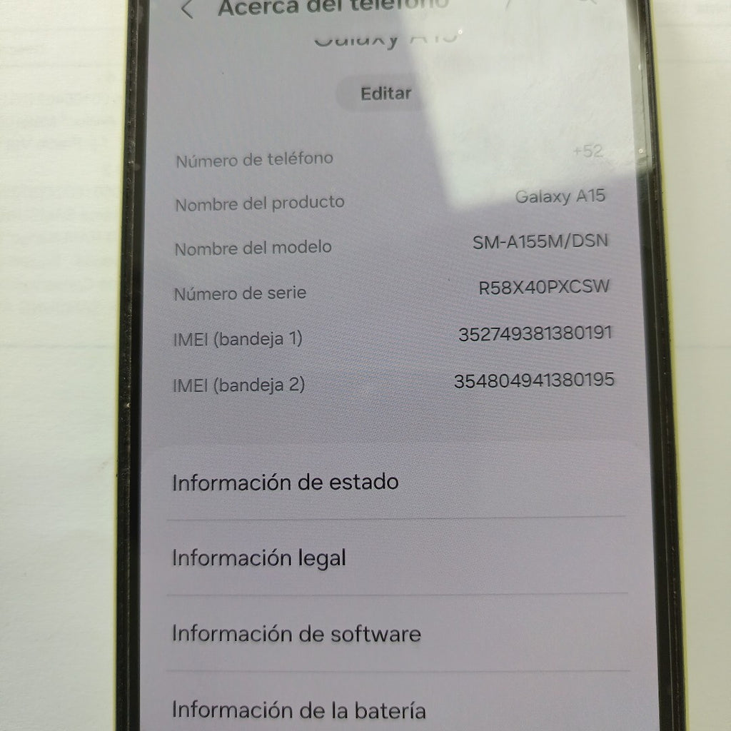 CELULAR SAMSUNG GALAXY A15 SM-A155M (2023) 128 GB 6 GB RAM (SEMINUEVO)