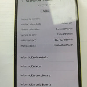 CELULAR SAMSUNG GALAXY A15 SM-A155M (2023) 128 GB 6 GB RAM (SEMINUEVO)