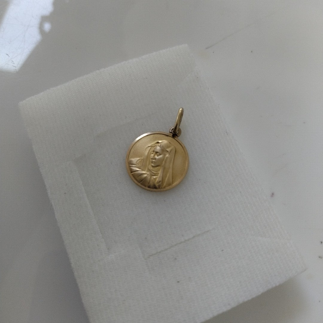DIJE, MEDALLA RELIGIOSA ORO 18 K 3.6 GRMS (SEMINUEVO)