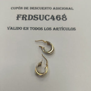 ARRACADAS PAR ORO COMBINADO 14 K 1.6 GRMS (SEMINUEVO)