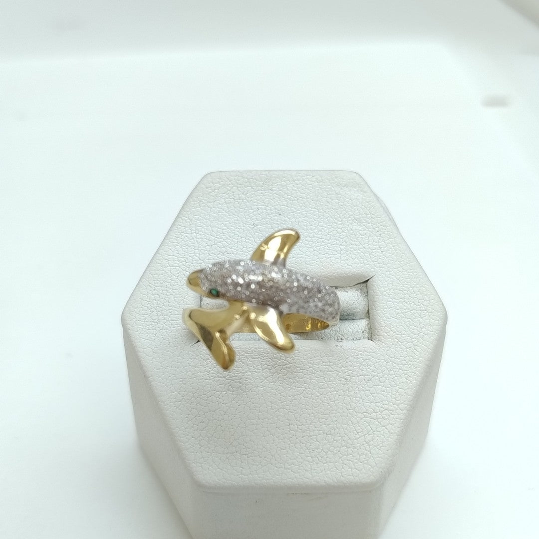 ANILLO ORO, RODIADO 14 K 4.2 GRMS (SEMINUEVO)