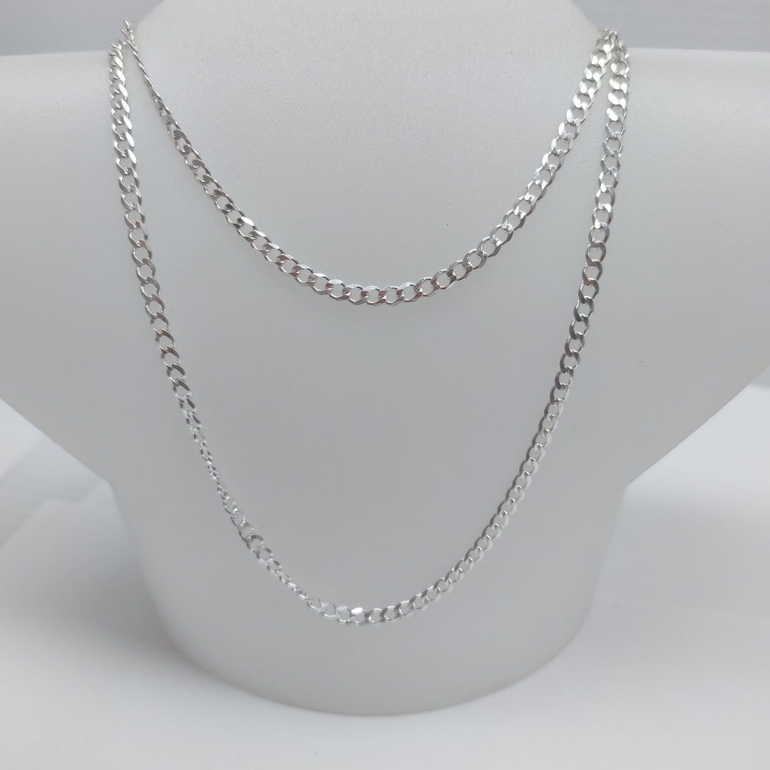 CADENA BARBADA PLATA .925 55 CM 8.42 GR (NUEVO)