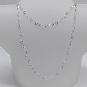 CADENA CORAZONES PLATA .925 55 CM 2.72 GR (NUEVO)