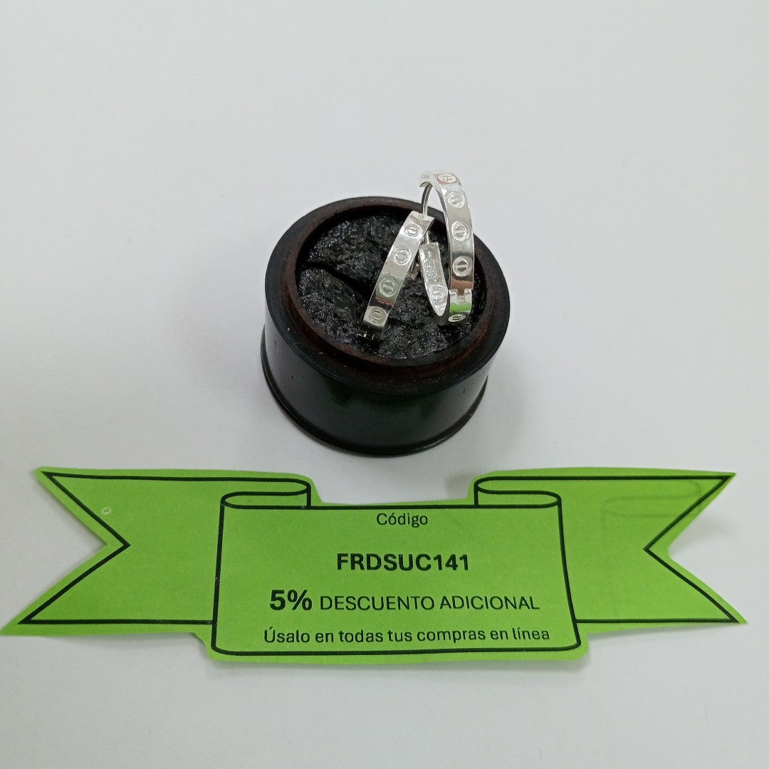ARETES ARRACADAS FIG TORNILLOS PLATA .925 2.73 GR (NUEVO)