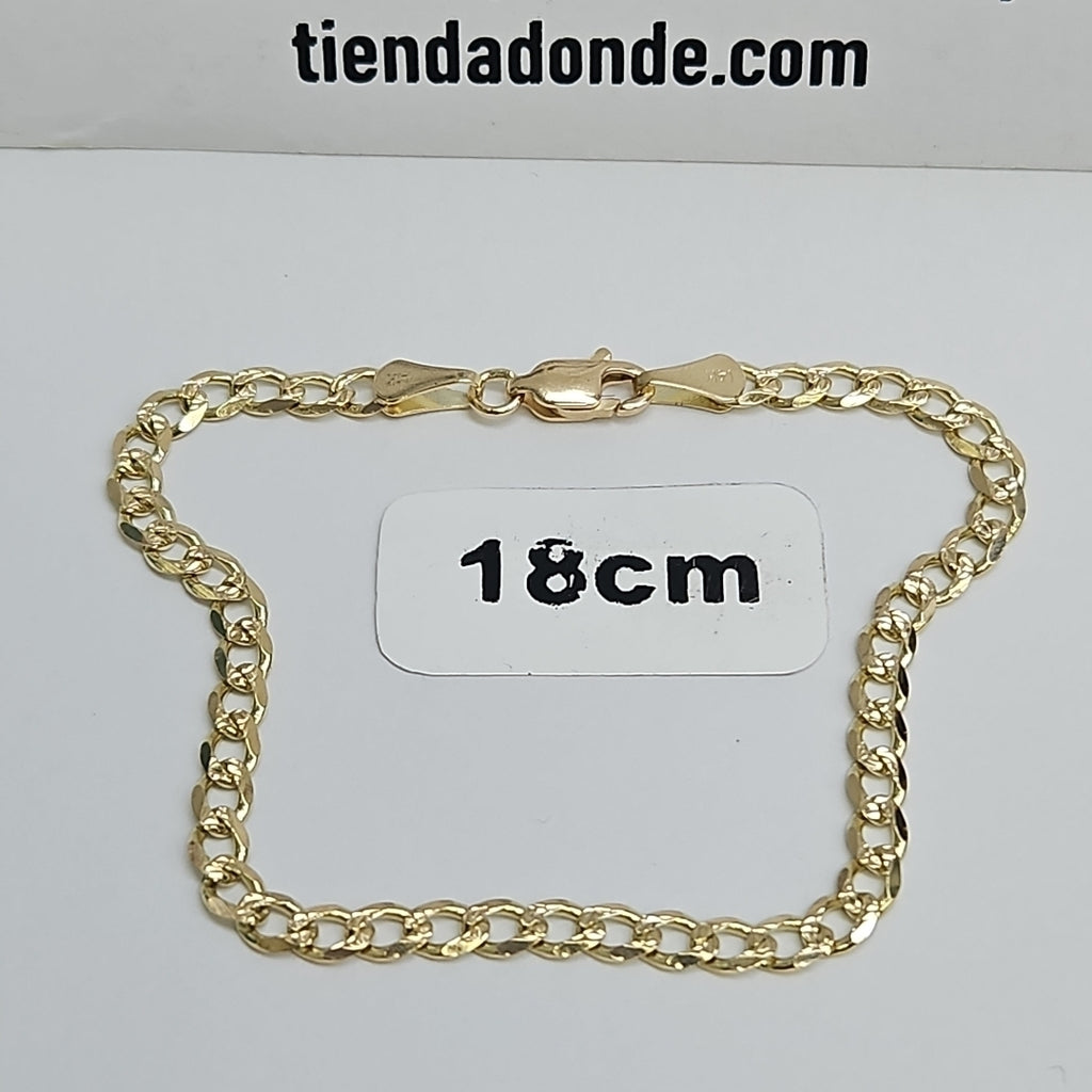 PULSERAS BARBADA ORO 14K 18 CM 4.6 GR (NUEVO)