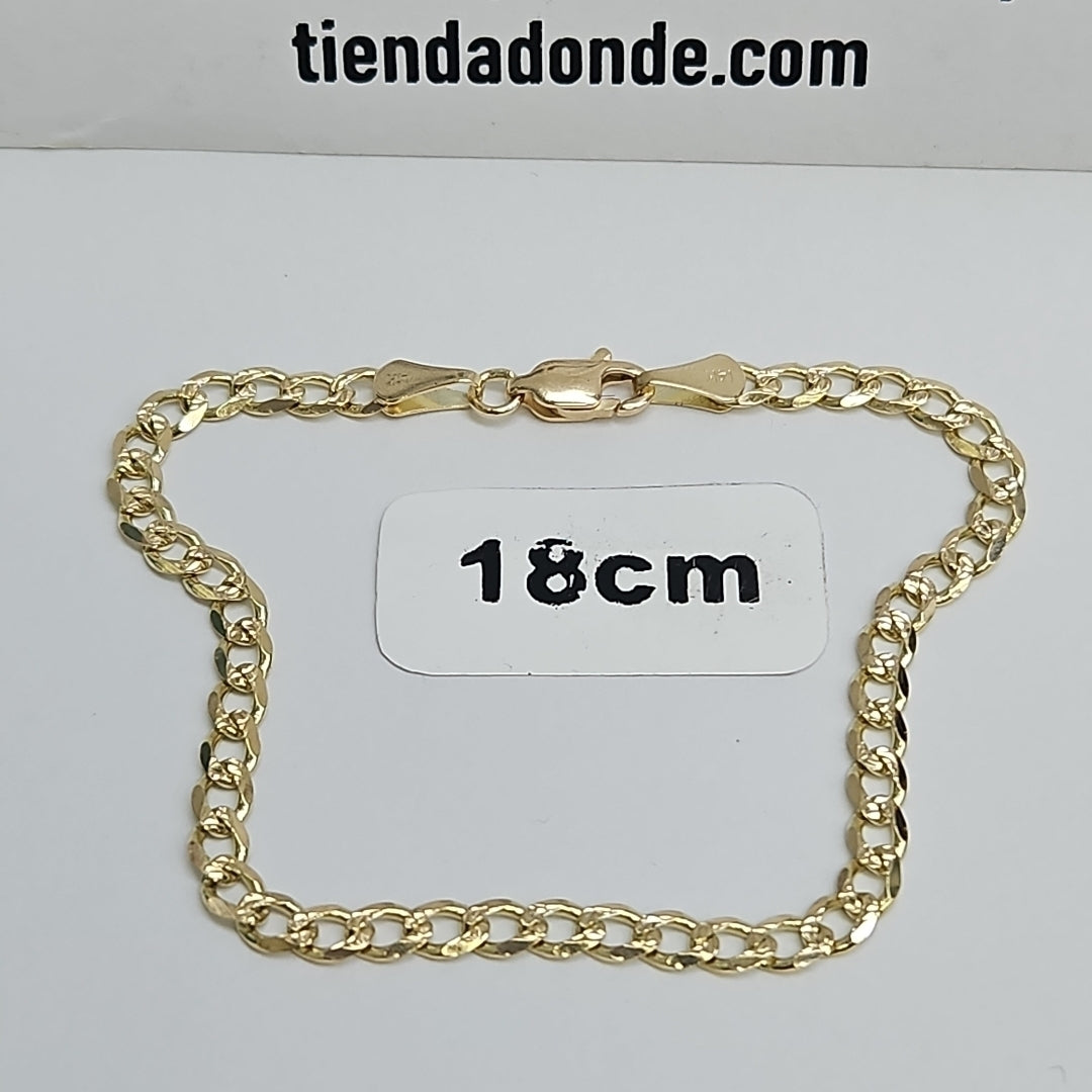PULSERAS BARBADA ORO 14K 18 CM 4.6 GR (NUEVO)