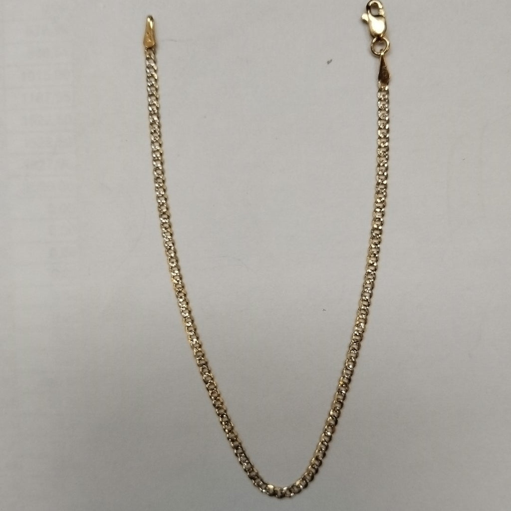 PULSERAS BARBADA DIAMANTADA ORO 14K 18 CM 2.4 GR (NUEVO)