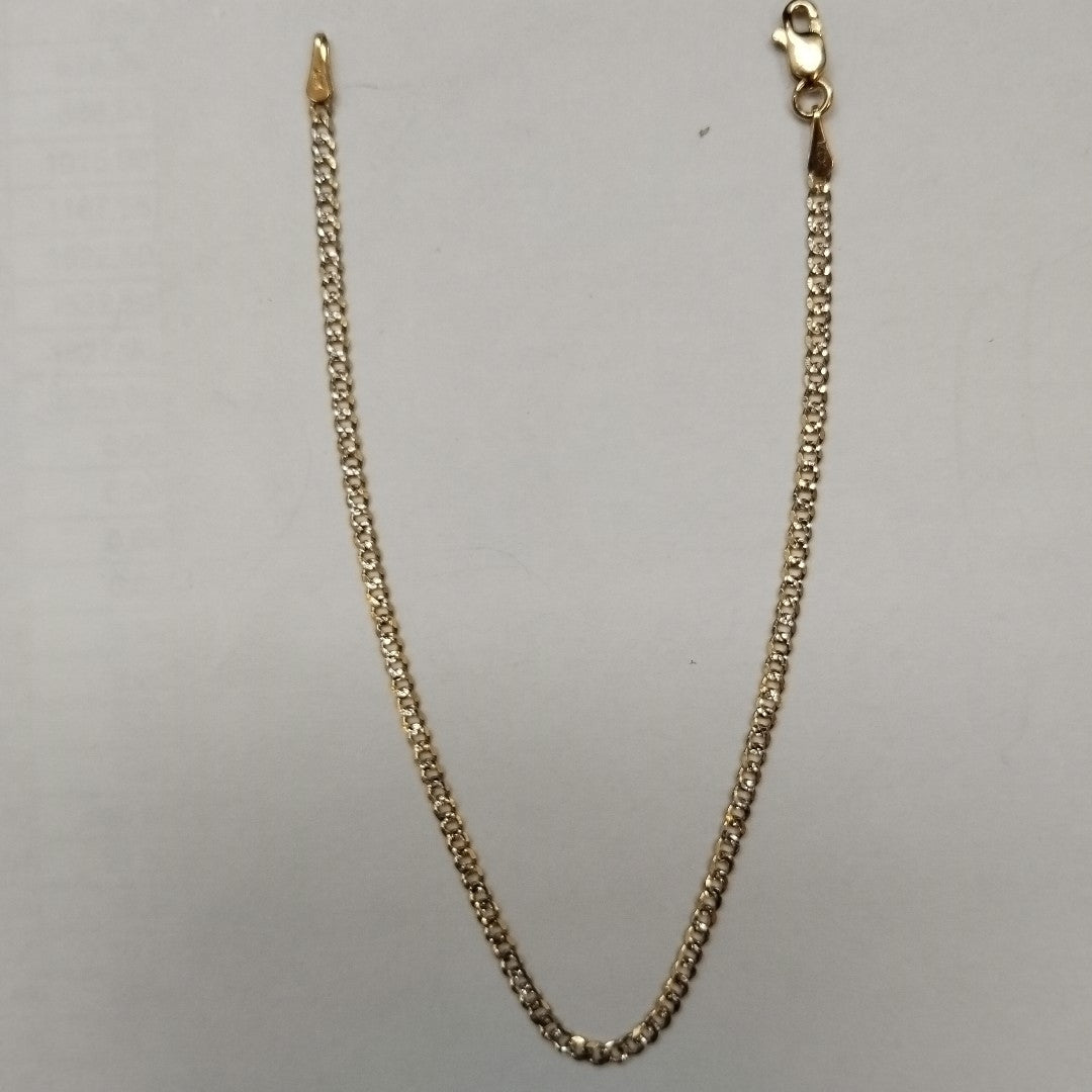 PULSERAS BARBADA DIAMANTADA ORO 14K 18 CM 2.4 GR (NUEVO)