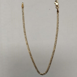 PULSERAS BARBADA DIAMANTADA ORO 14K 18 CM 2.4 GR (NUEVO)