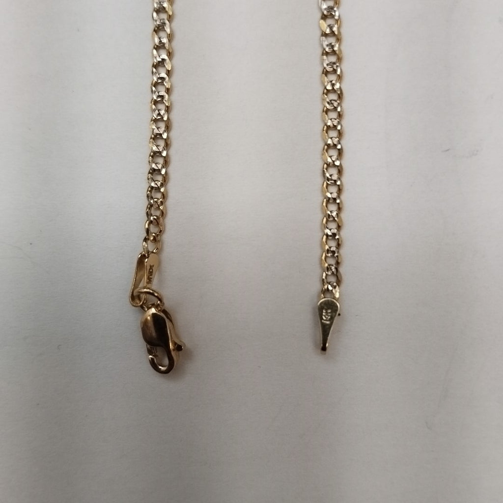PULSERAS BARBADA DIAMANTADA ORO 14K 18 CM 2.5 GR (NUEVO)
