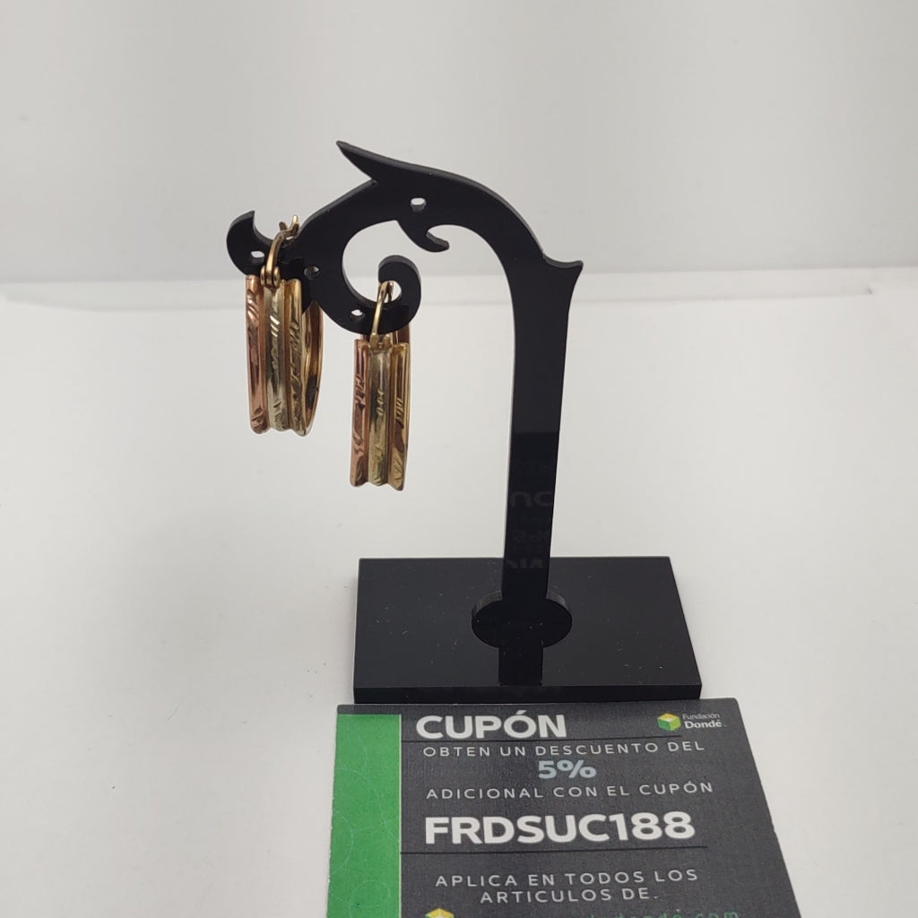 ARRACADAS PAR ORO, ORO COMBINADO 10 K 4.3 GRMS (SEMINUEVO)