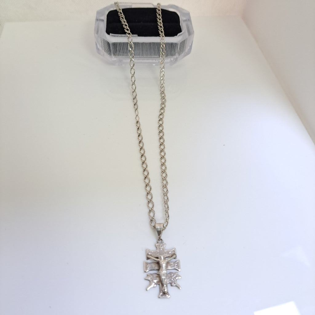 CADENA, CRUZ DE CARAVACA PLATA 8.5 GRMS (SEMINUEVO)