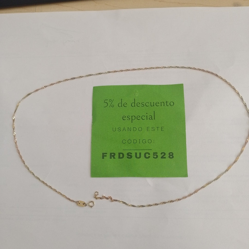 CADENA ORO, ORO COMBINADO 14 K 1.8 GRMS (SEMINUEVO)