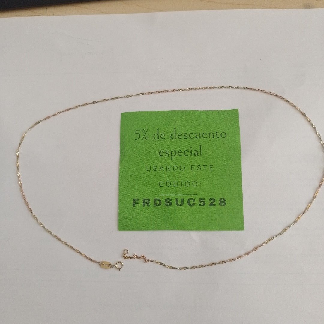 CADENA ORO, ORO COMBINADO 14 K 1.8 GRMS (SEMINUEVO)