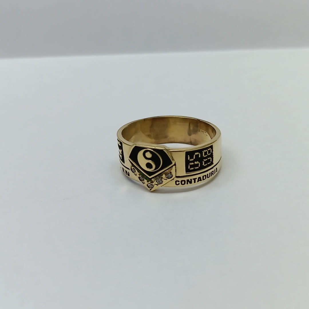 ANILLO DE GRADUACIÓN ORO 14 K 7.5 GRMS (SEMINUEVO)