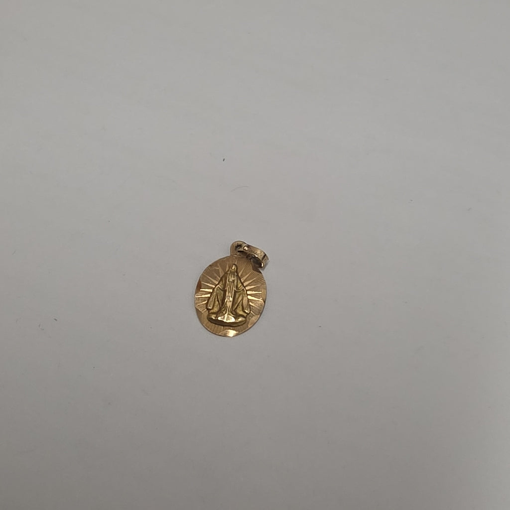 DIJE, MEDALLA RELIGIOSA ORO 14 K 0.7 GRMS (SEMINUEVO)