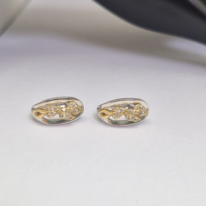 ARETES PAR ORO,ORO BLANCO 14 K 4,60 GRMS (SEMINUEVO)