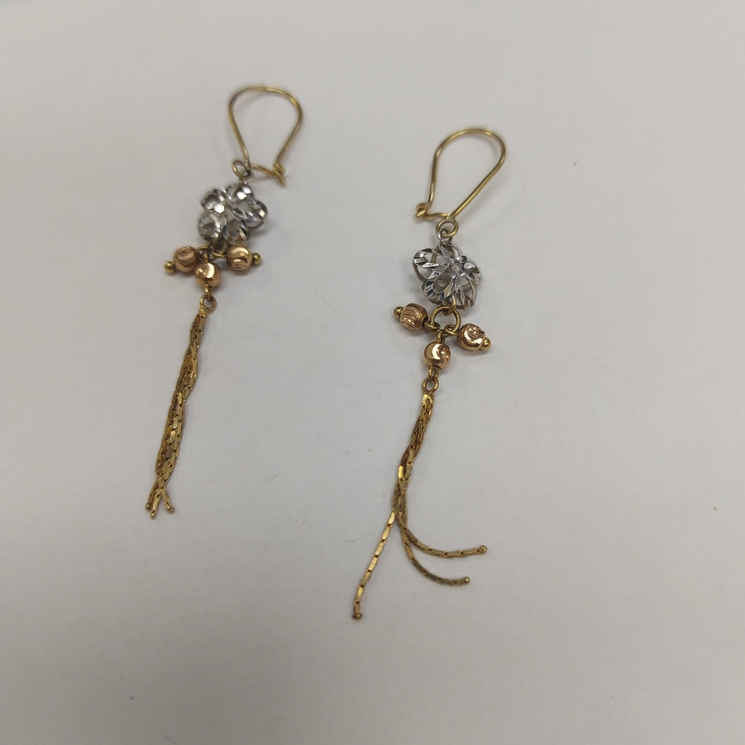 ARETES PAR ORO COMBINADO 14 K 2,00 GRMS (SEMINUEVO)