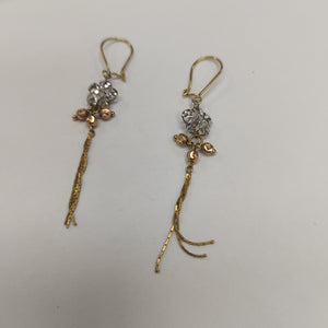 ARETES PAR ORO COMBINADO 14 K 2,00 GRMS (SEMINUEVO)