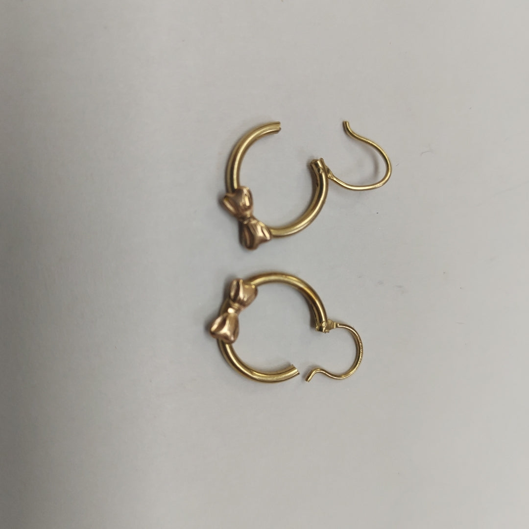 ARRACADAS PAR ORO COMBINADO 14 K 1,40 GRMS (SEMINUEVO)