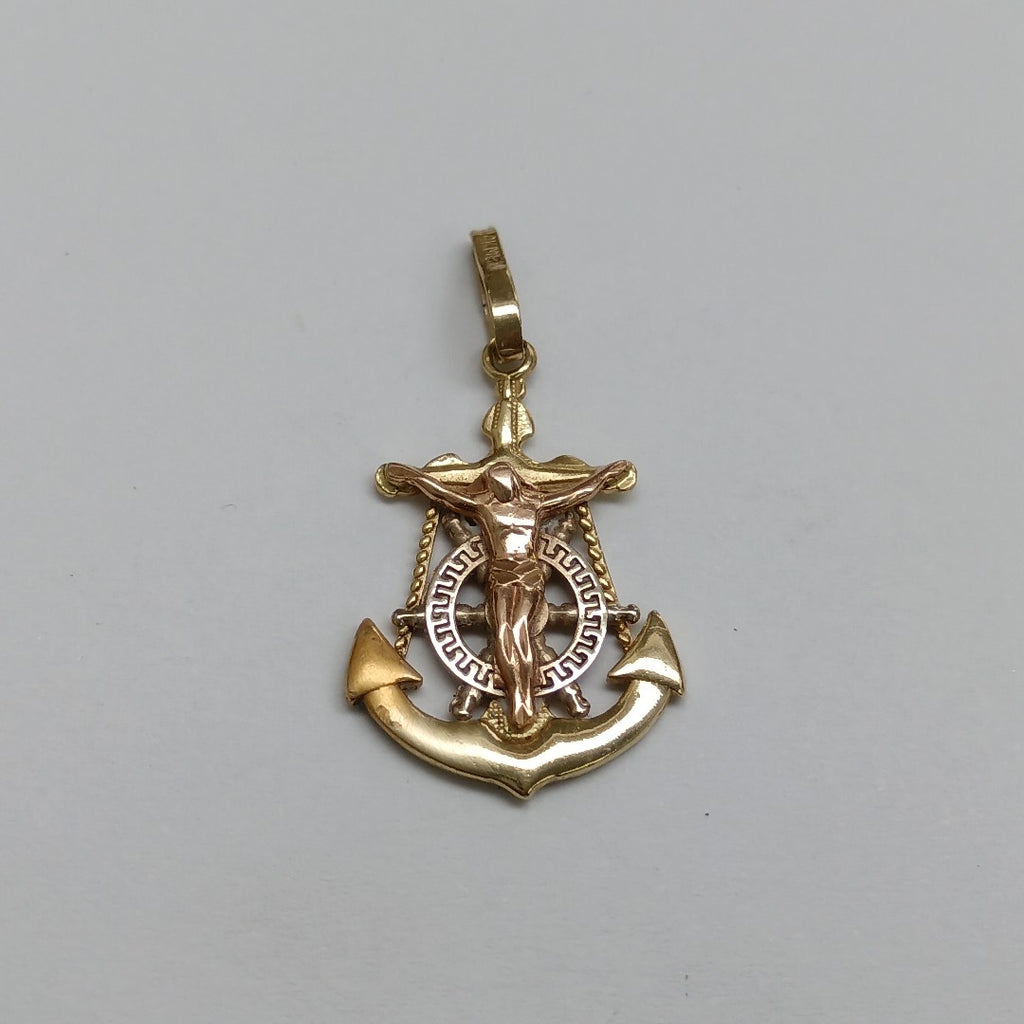 CRISTO EN ANCLA ORO,RODIADO 14 K 2,10 GRMS (SEMINUEVO)